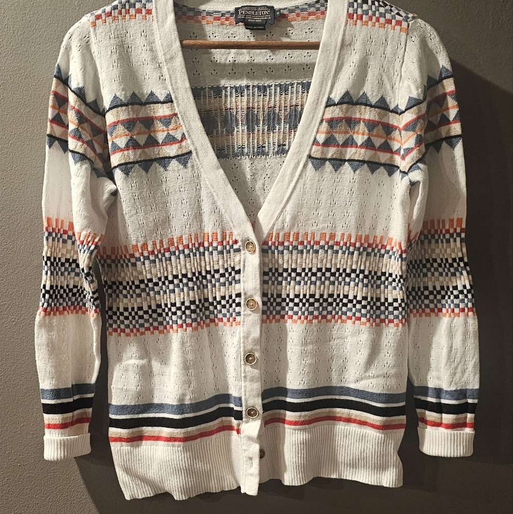 Pendleton Westen Native Multicolor Long Sleeve Cardigan Womens Size S - Picture 1 of 6